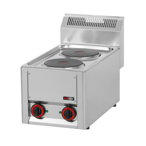 Kuchnia elektryczna 2-płytowa, nastawna, 4 kW, 330x600x290 mm, 400 V, inox | REDFOX, Linia 600, SP30ELS