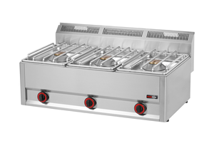 Kuchnia gazowa 3-palnikowa, 13,5 kW, 990x600x290 mm, inox | REDFOX, Linia 600, SP90/3GLS
