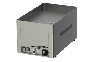 Patelnia elektryczna z misą, z kranem spustowym, sterowanie na krótszym boku, 3 kW, 330x530x220 mm, inox | REDFOX, FT-30MK