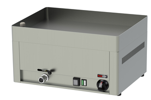 Patelnia elektryczna z misą, z kranem spustowym, sterowanie na dłuższym boku, 3 kW, 530x330x220 mm, inox | REDFOX, FT-30DK