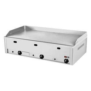Płyta grillowa gazowa, ze stali nierdzewnej, gładka, nastawna, chromowana, 12 kW, 990x600x220 mm, inox | REDFOX, FTHC-90G