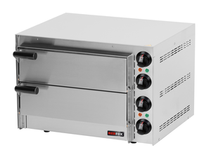 Piec do pizzy 2-komorowy, 2x pizza 350 mm, 3 kW, 550x430x375 mm | REDFOX, FP-66R