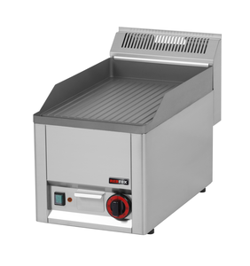 Płyta grillowa gazowa, ze stali nierdzewnej, ryflowana, żeliwna, nastawna, 4 kW, 330x600x290 mm, inox | REDFOX, Linia 600, FTR30GL