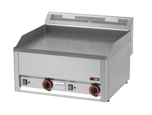 Płyta grillowa elektryczna, ze stali nierdzewnej, gładka, nastawna, 6 kW, 660x600x290 mm, inox | REDFOX, Linia 600, FTH60EL