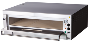 Piec do pizzy 1-komorowy, drzwi przeszklone, oświetlenie komory, 9x pizza 330 mm, 12 kW, 1305x1185x412 mm | REDFOX, E-9