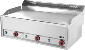 Płyta grillowa elektryczna, ze stali nierdzewnej, gładka, chromowana, nastawna, 9 kW, 990x600x290 mm, inox | REDFOX, Linia 600, FTHC90EL