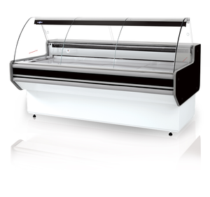 Lada chłodnicza z szybą giętą, blatem ze stali nierdzewnej (szlif), 1220x900x1220 mm | RAPA, L-B1 122/90