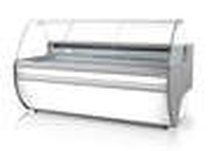 Lada chłodnicza z szybą giętą, blatem z płyty laminowanej, podświetlanym plafonem dolnym, 1370x1070x1220 mm | RAPA, L-C 137/107