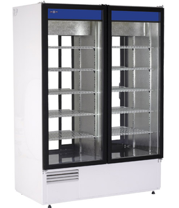 Szafa chłodnicza przelotowa przeszklona biała, drzwi suwane 1108 l | RAPA, Sch-2SR 1400 W