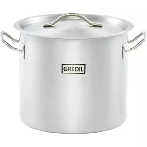 Garnek wysoki ze stali nierdzewnej z pokrywką o średnicy 320 mm, 20,9 l | GREDIL, Standard Line