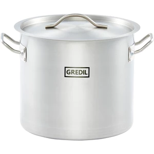 Garnek wysoki ze stali nierdzewnej z pokrywką o średnicy 360 mm, 36,6 l | GREDIL, Standard Line