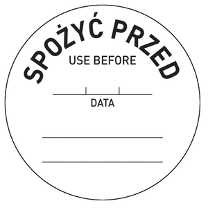 Naklejki Food Safety - SPOŻYĆ PRZED, 500 sztuk w rolce, wielorazowe | HENDI, 850145