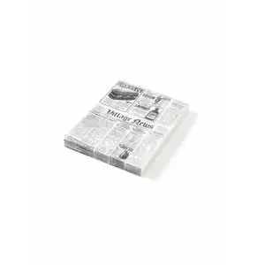 Papier pergaminowy z nadrukiem gazety 200x250 mm, zestaw 500 sztuk | HENDI, 678121