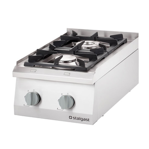 Kuchnia gazowa 2-palnikowa, nastawna, G30(propan-butan), 10,5 kW, 400x700x250 mm  | STALGAST, Linia 700