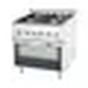 Kuchnia gazowa 4-palnikowa, G30(propan-butan), z piekarnikiem elektrycznym, 29,5 kW, 800x700x850 mm | STALGAST, Linia 700