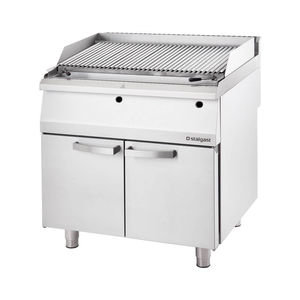 Grill lawowy gazowy, ruszt typu S, wolnostojący z szafką, G30(propan-butan), 13 kW, 800x700x850 mm | STALGAST, Linia 700