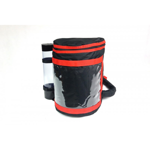 Plecak cateringowy 9 l, z nylonu, czarny z czerwoną lamówką | FURMIS, 9L