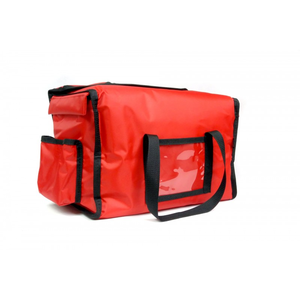 Torba na 6 pudełka 200x250 mm, z nylonu, czerwona z czarną lamówką | FURMIS, Lunchbox-6