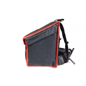 Plecak na 6 pudełek 420x270 mm, z nylonu, czarny z czerwoną lamówką | FURMIS, Lunchbox-6B