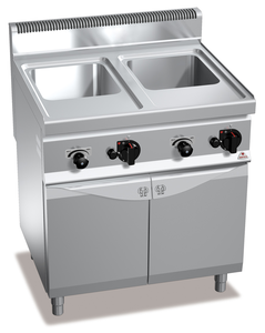 Urządzenie do gotowania makaronu i pierogów gazowe, wolnostojące, dwukomorowe 2x 30 l, 24 kW, 800x700x900 mm | BERTO'S, Macros 700, Pasta Italy, CPG80E