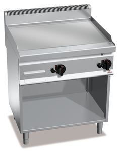 Płyta grillowa, gazowa, ze stali nierdzewnej, gładka, wolnostojąca, 13,8 kW, 800x700x290 mm | BERTO'S, Macros 700, Multipan, G7FL8M-2