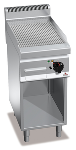 Płyta grillowa, gazowa, ze stali nierdzewnej, ryflowana, wolnostojąca, 6,9 kW, 400x700x290 mm | BERTO'S, Macros 700, Multipan, G7FR4M