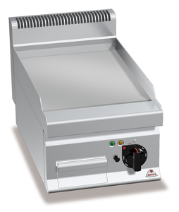 Płyta grillowa, elektryczna, ze stali nierdzewnej, gładka, nastawna, 4,8 kW, 400x700x290 mm | BERTO'S, Macros 700, Powered Multipan, E7FL4BP
