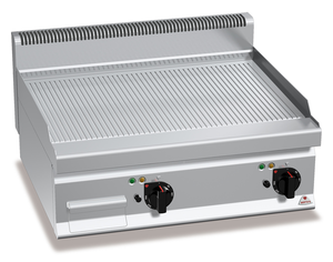 Płyta grillowa, elektryczna, ze stali nierdzewnej, ryflowana, nastawna, 9,6 kW, 800x700x290 mm | BERTO'S, Macros 700, Powered Multipan, E7FR8BP-2