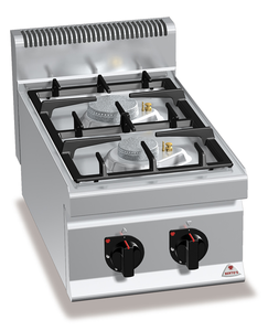 Kuchnia gazowa 2-palnikowa, nastawna, 9,5 kW, 400x700x290 mm | BERTO'S, Macros 700, Eco Power, G7F2BPW