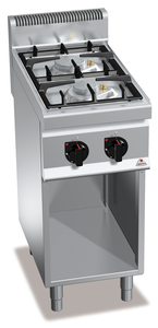 Kuchnia gazowa 2-palnikowa, wolnostojąca, 9,5 kW, 400x700x900 mm | BERTO'S, Macros 700, Eco Power, G7F2MPW