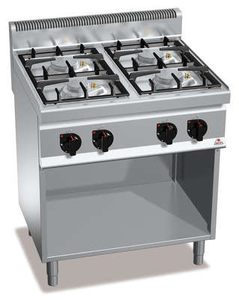 Kuchnia gazowa 4-palnikowa, wolnostojąca, 21,5 kW, 800x700x900 mm | BERTO'S, Macros 700, Eco Power, G7F4MPW