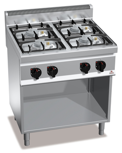Kuchnia gazowa 4-palnikowa, wolnostojąca, 21,5 kW, 800x700x900 mm | BERTO'S, Macros 700, Eco Power, G7F4MPW