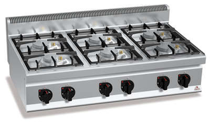 Kuchnia gazowa 6-palnikowa, nastawna, 33,5 kW, 1200x700x290 mm | BERTO'S, Macros 700, Eco Power, G7F6BPW