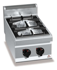 Kuchnia gazowa 2-palnikowa, nastawna, 14 kW, 400x700x290 mm | BERTO'S, Macros 700, Max-Power, G7F2BP