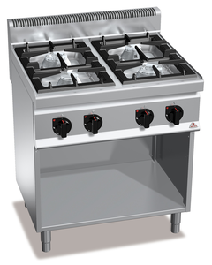 Kuchnia gazowa 4-palnikowa, wolnostojąca, 21 kW, 800x700x900 mm | BERTO'S, Macros 700, High Power, G7F4M