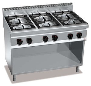 Kuchnia gazowa 6-palnikowa, wolnostojąca, 42 kW, 1200x700x900 mm | BERTO'S, Macros 700, Max-Power, G7F6MP