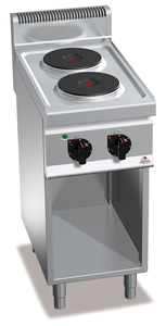 Kuchnia elektryczna 2-płytowa, płyty okrągłe, wolnostojąca, 5,2 kW, 400x700x900 mm | BERTO'S, Macros 700, High Power, E7P2M