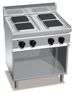 Kuchnia elektryczna 4-płytowa, płyty kwadratowe, wolnostojąca, 10,4 kW, 800x700x900 mm | BERTO'S, Macros 700, High Power, E7PQ4M