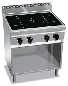 Kuchnia szklano-ceramiczna na podczerwień (Infrared) 4-polowa, wolnostojąca, 12,8 kW, 800x700x900 mm | BERTO'S, Macros 700, Infrared, E7P4M/VTR