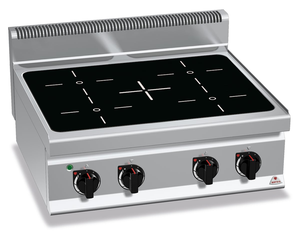 Kuchnia indukcyjna 4-polowa, nastawna, 14 kW, 800x700x290 mm | BERTO'S, Macros 700, Power Induction, E7P4B/IND