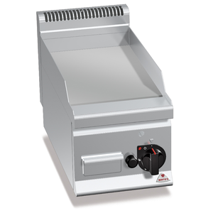 Płyta grillowa, gazowa, ze stali nierdzewnej, gładka, nastawna, 4 kW, 300x600x290 mm | BERTO'S, Plus 600, Multipan, G6FL3B