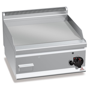 Płyta grillowa, gazowa, ze stali nierdzewnej, gładka, nastawna, 8 kW, 600x600x290 mm | BERTO'S, Plus 600, Multipan, G6FL6B