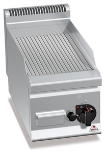 Płyta grillowa, gazowa, ze stali nierdzewnej, ryflowana, nastawna, 4 kW, 300x600x290 mm | BERTO'S, Plus 600, Multipan, G6FR3B