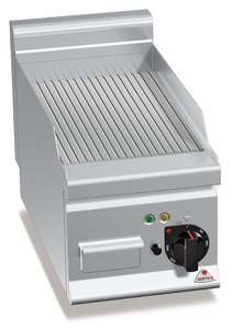 Płyta grillowa, elektryczna, ze stali nierdzewnej, ryflowana, wolnostojąca z drzwiami, 4 kW, 300x600x900 mm | BERTO'S, Plus 600, Powered Multipan, E6FR3BP