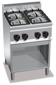 Kuchnia gazowa 4-palnikowa, wolnostojąca, 19 kW, 600x600x900 mm | BERTO'S, Plus 600, Eco Power, G6F4MPW