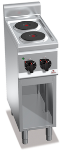 Kuchnia elektryczna 2-płytowa, wolnostojąca, 4 kW, 300x600x900 mm | BERTO'S, Plus 600, Classic, E6P2M