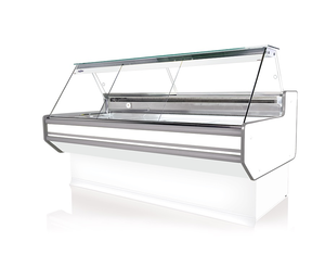 Lada chłodnicza z szybą prostą, ukośną, blatem ze stali nierdzewnej (szlif), 2010x820x1220 mm | RAPA, L-A2 201/82