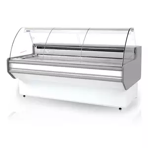 Lada chłodnicza z szybą giętą, blatem z płyty laminowanej, 790x1070x1220 mm | RAPA, L-B 79/107