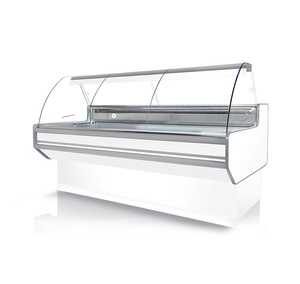 Lada chłodnicza z szybą giętą, blatem ze stali nierdzewnej (szlif), 790x1070x1220 mm | RAPA, L-B2 79/107
