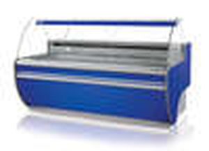 Lada chłodnicza z szybą giętą, blatem ze stali nierdzewnej (szlif), podświetlanym plafonem dolnym, 1370x900x1220 mm | RAPA, L-D 137/90